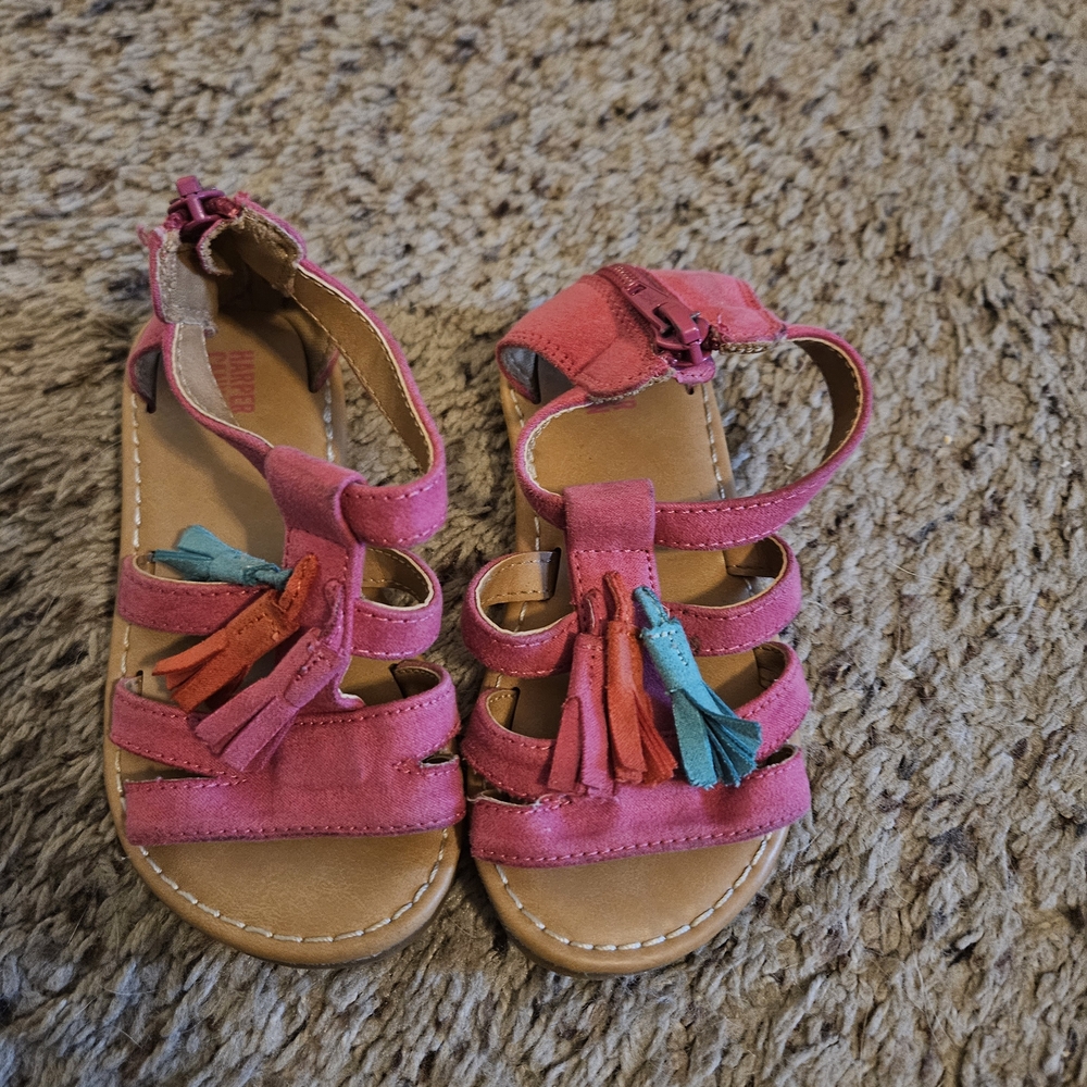 Harper Pink Kids Sandals with Colorful Tassels